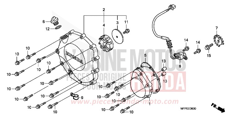 KURBELGEHAEUSEABDECKUNG von CB1300 Super Bold'or ABS PEARL SUNBEAM WHITE (NHA66KF) von 2010